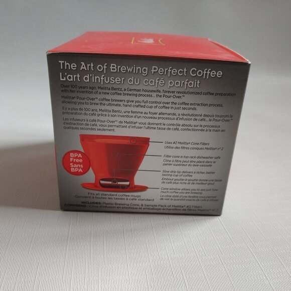 Melitta 640820 Ready Set Joe Filter Cone Pour over Cone Manual Brewer, One Cup - Picture 5 of 5